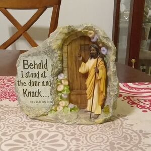 Decorative Religious Stone with Door and Figure